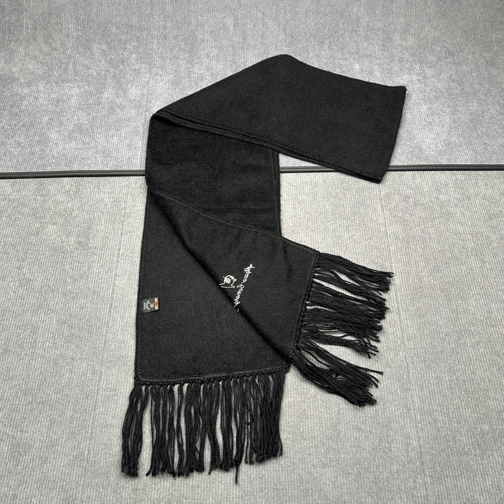 Alpaca Camargo Black Alpaca Wool Scarf Fringe Made in Peru Unisex Y2k
